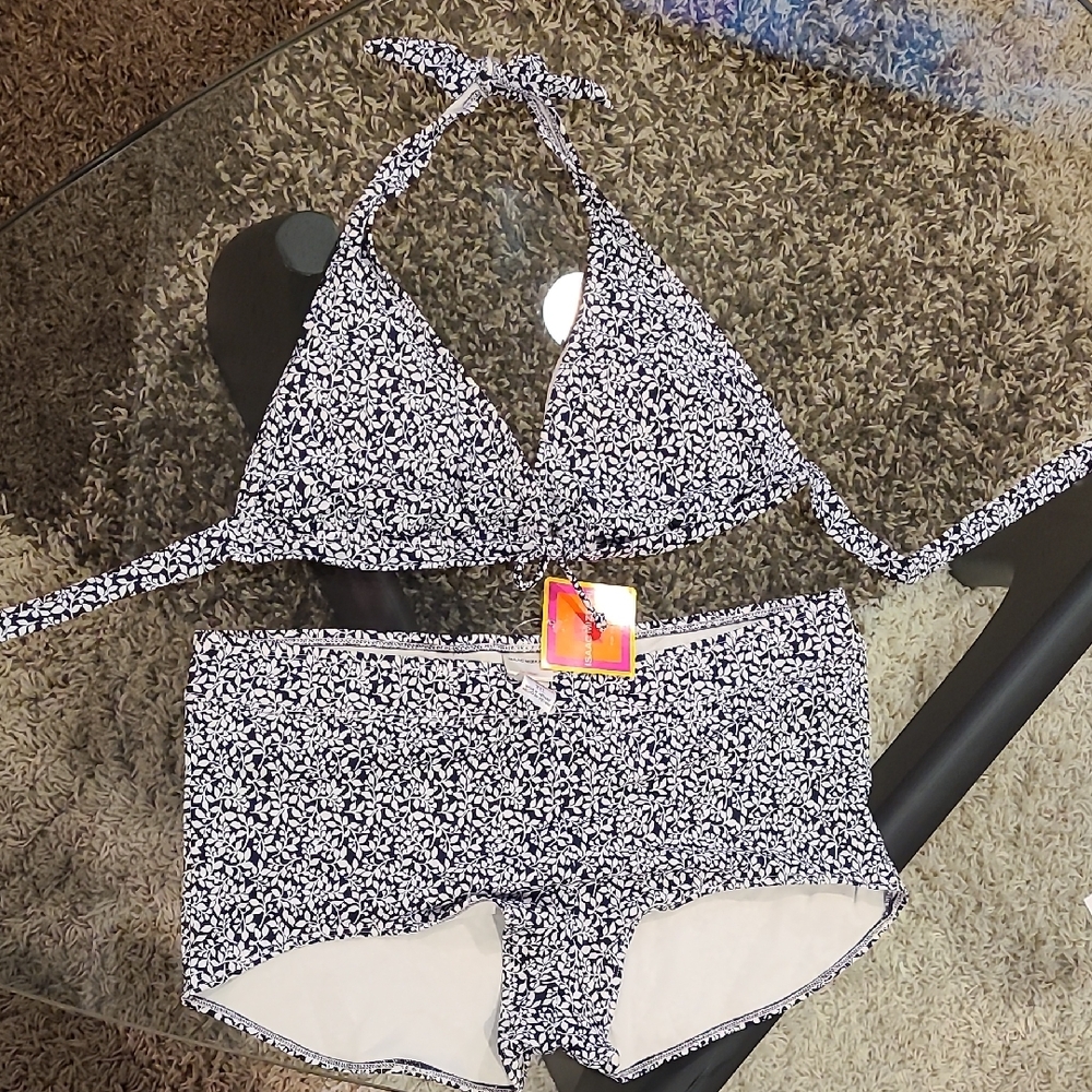 Isaac Mizrahi Black and White Floral Bikini